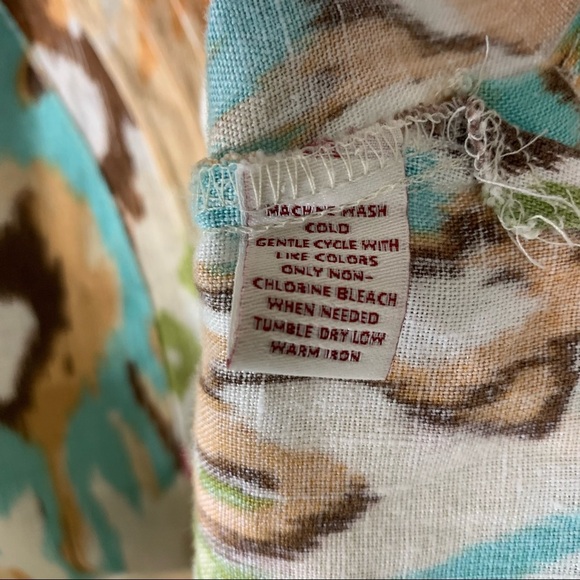 JM Collection Linen Ikat Print Button Front Top - Picture 9 of 9